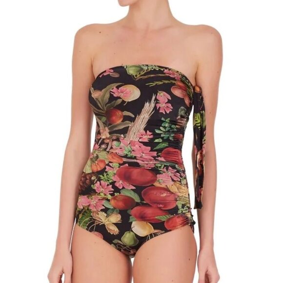 Adriana Degreas NWT Fruits Exotiques Strapless Swimsuit size Small - Picture 1 of 10